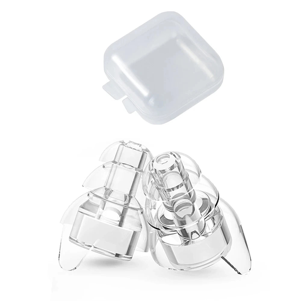 High-Fidelity Silicone Earplugs with Storage Case - Reusable Noise-Reducing Ear Plugs for Concerts, Musicians, Motorcycles, and Sound Sensitivity