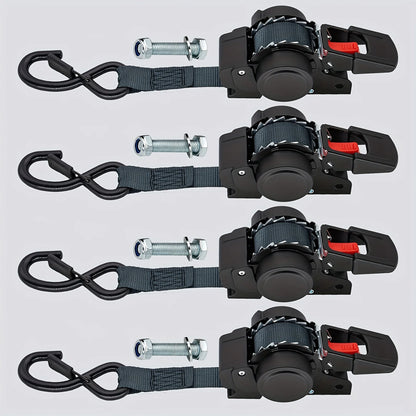 Automatic Retractable Cargo Ratchet Tie Down Straps – Self-Locking Tensioner Secure Load & Luggage Fastening System for Transport Safety