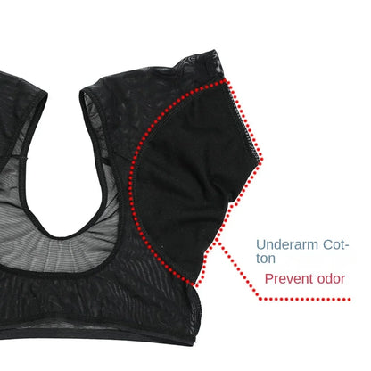 Breathable Sweat-Wicking Vest for Women – Slimming Mesh Cotton Underarm Pad, Sweat-Proof & Washable