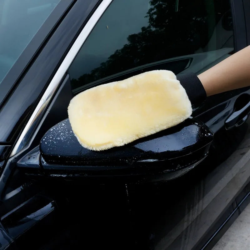 Plush Microfiber Car Wash Mitt – Double-Sided Soft Cleaning Glove, Thick Imitation Wool Polishing Wash Glove for Auto Care