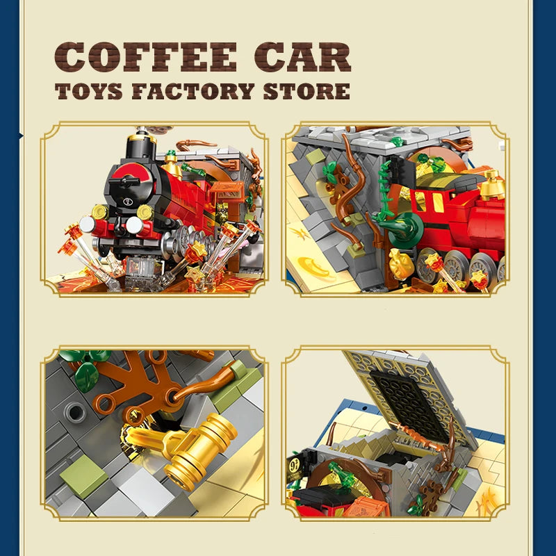 LED Magic Train Building Block Set – 3D Locomotive & Station MOC Puzzle Toy DIY Gift for Kids & Adults
