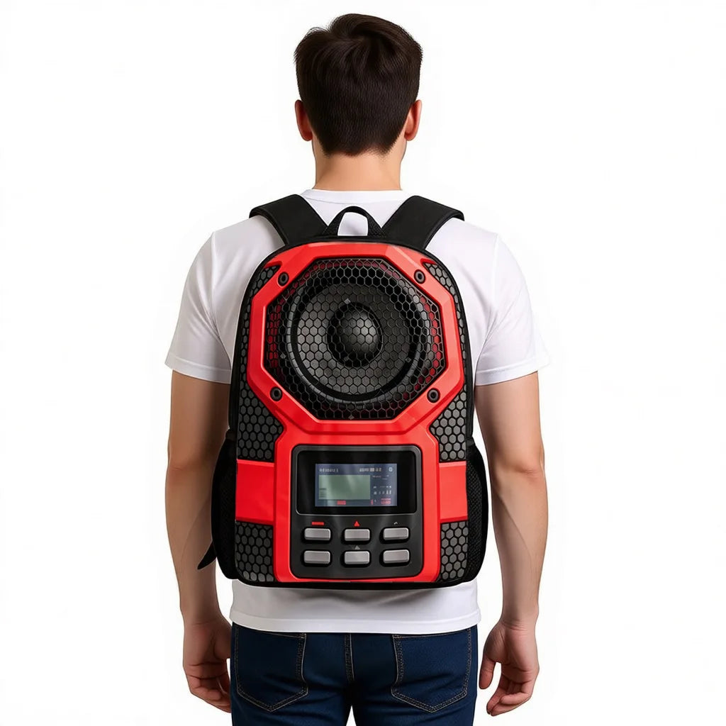 2026 Kids Summer School Backpack - Large Capacity Printed Student Travel Bag with Speaker