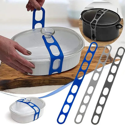 54cm Reusable Silicone Lid Strap – Universal Elastic Pot Lid Holder Band for Lunch Box & Outdoor Tableware Organization Tool