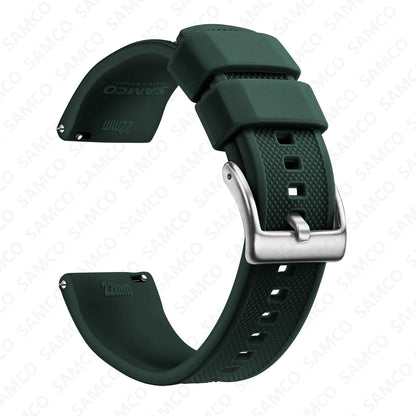 Premium Silicone Watch Band - Quick Release Rubber Replacement Strap for 18mm 20mm 22mm Watches