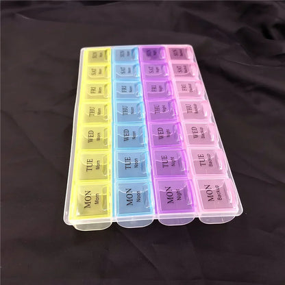 Weekly Pill Organizer Box – 2/3/4 Row Medicine Storage Container with Compartments for 7 Days