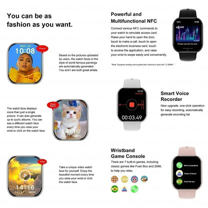 2025 DT 10 Smart Watch – 2.01" AMOLED, 16GB, Music, 3D Surround, BT Call, Waterproof Smartwatch for Men & Women