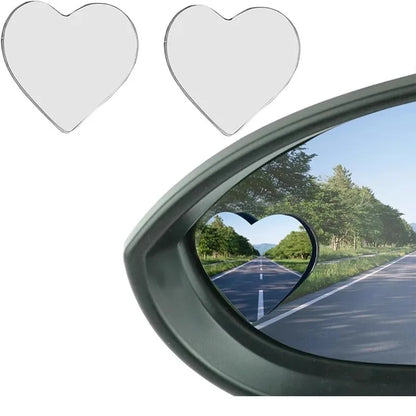 Heart-Shaped Car Rearview Mirrors - 2-Piece HD Wide-Angle Convex Auxiliary Side Mirrors