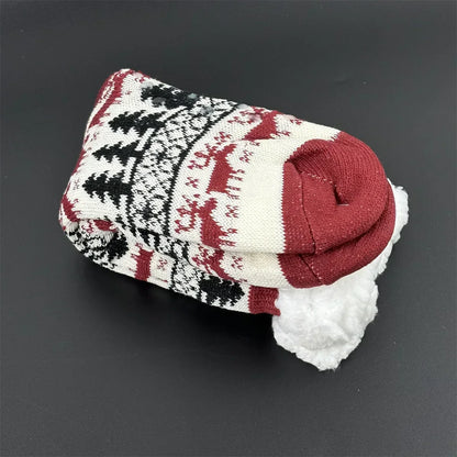 Fuzzy Plush Winter Socks - Warm Non-Slip Snowflake Slipper Socks for Women, Home & Sleeping