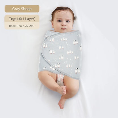 Bilayer Baby Swaddle Wrap Blanket - Soft Thin Cotton Newborn Anti-Startle Sleep & Changing Cover