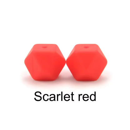 LOFCA 10PCS Hexagon Silicone Beads (14mm/17mm) – DIY Jewelry Making & Pacifier Chain Accessories Bulk Set