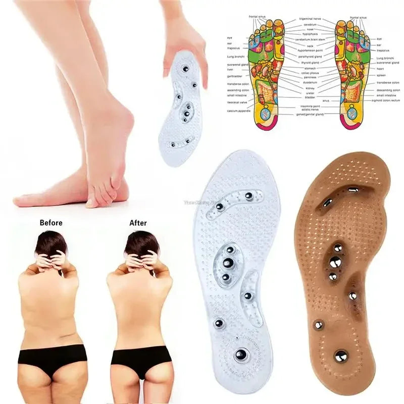 Magnetic Acupressure Foot Massage Insoles – Silicone Pain Relief & Therapy Inserts