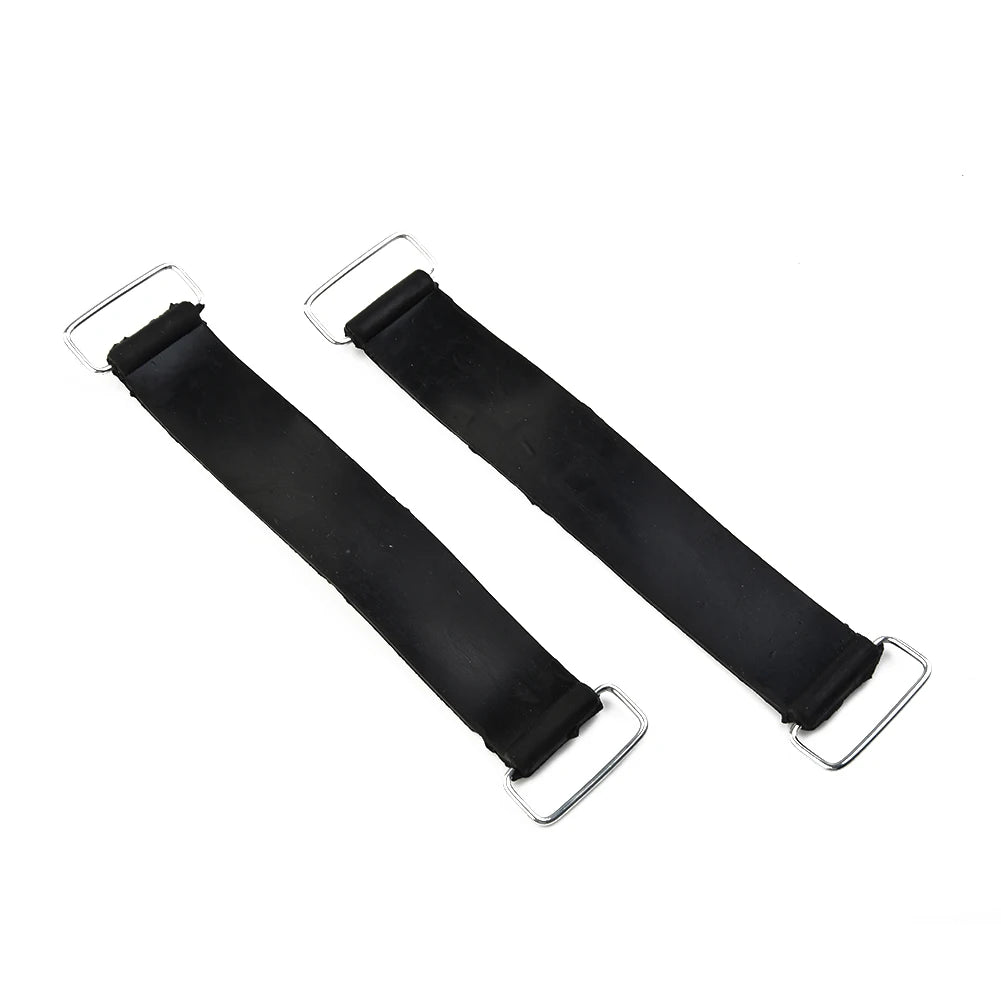 2pcs Motorcycle Rubber Battery Strap Holders — 18-23cm Belt for Honda, Scooters, Tricycles & All Motorcycles