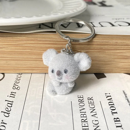 Cartoon Plush Koala Keychain – Cute Fluffy Doll Bag Pendant, DIY Keyring Charm Gift for Women
