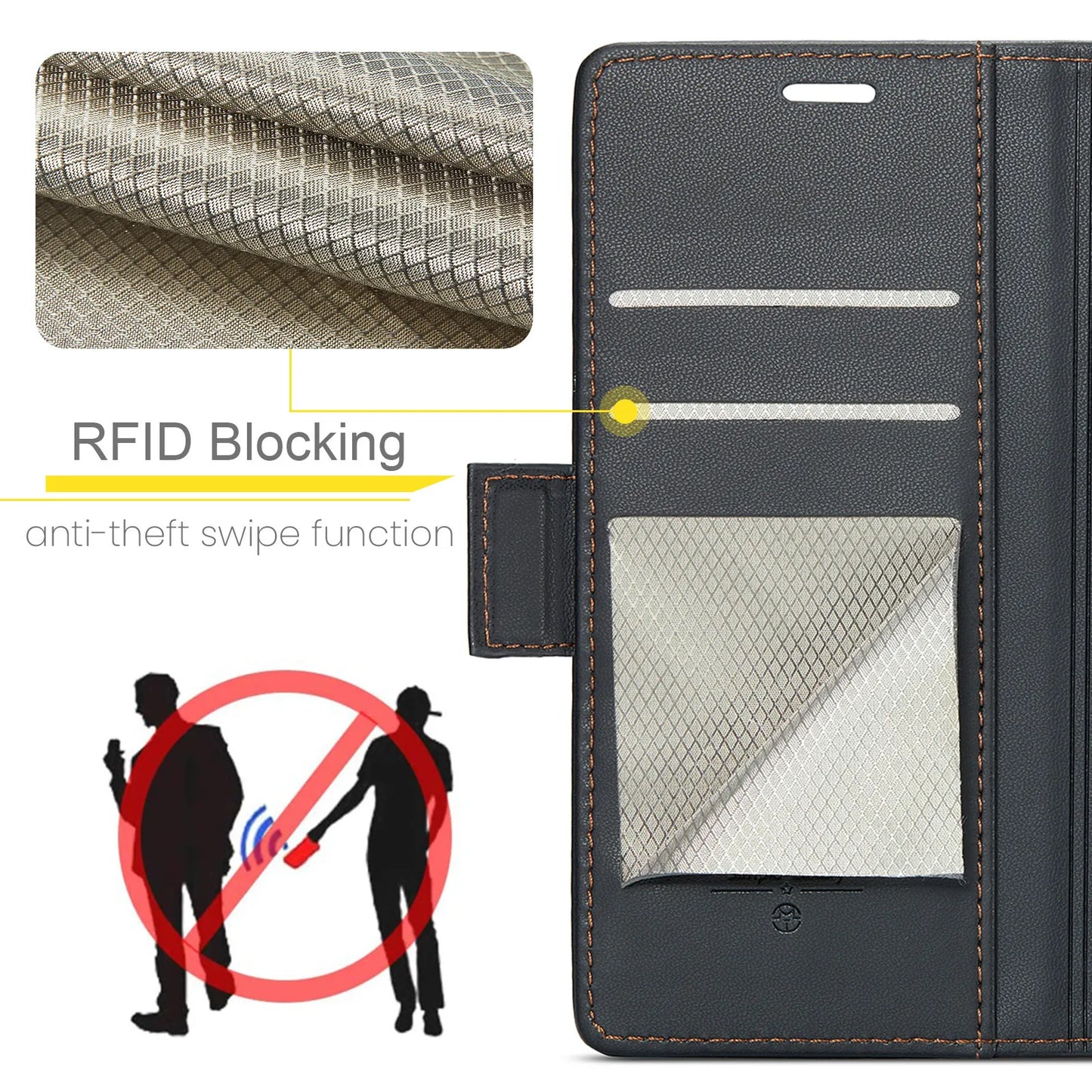 Magnetic PU Leather Phone Case for Samsung Galaxy Z Fold 7/6/5 — Fold6/5 5G Wallet Card Holder Shockproof Cover