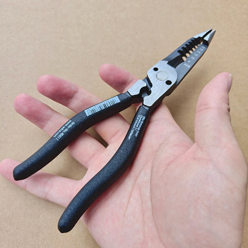 Wiha 46811 6-in-1 Needle Nose Wire Stripper Pliers - 200mm BlackForest Multi-Purpose Repair Tool