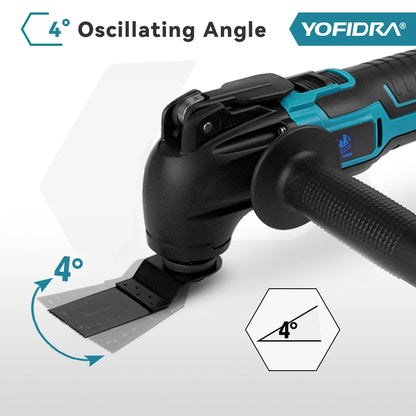 YOFIDRA Cordless Oscillating Multi-Tool – 6-Speed Electric Cutting, Polishing & Trimming Machine for 18V/21V Battery