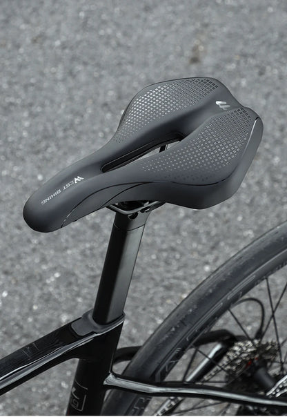 WEST BIKING Bicycle Saddle — Comfortable Hollow PU Leather Bike Seat | Wear-Resistant Road Cycling Cushion