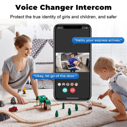 ONENUO WiFi Doorbell - Tuya Wireless Home Doorbell with Camera, DC/AC Battery Powered, Compatible with Alexa and Google