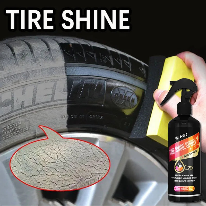 Tire Shine Spray - Long-Lasting Gloss Rubber & Plastic Restorer