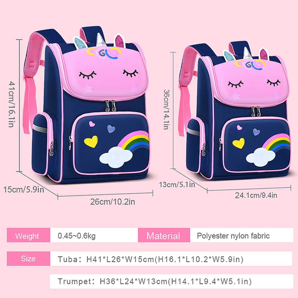 Children’s School Backpack | Cute Waterproof Lightweight Bag for Elementary Students, Grades 1-6, Ages 6-12