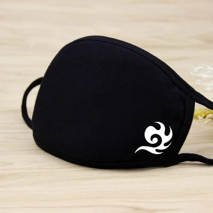 Black Cotton Winter Mask — Unisex Thickened Half-Face Cotton Cartoon Pattern Anti-Dust Respirator