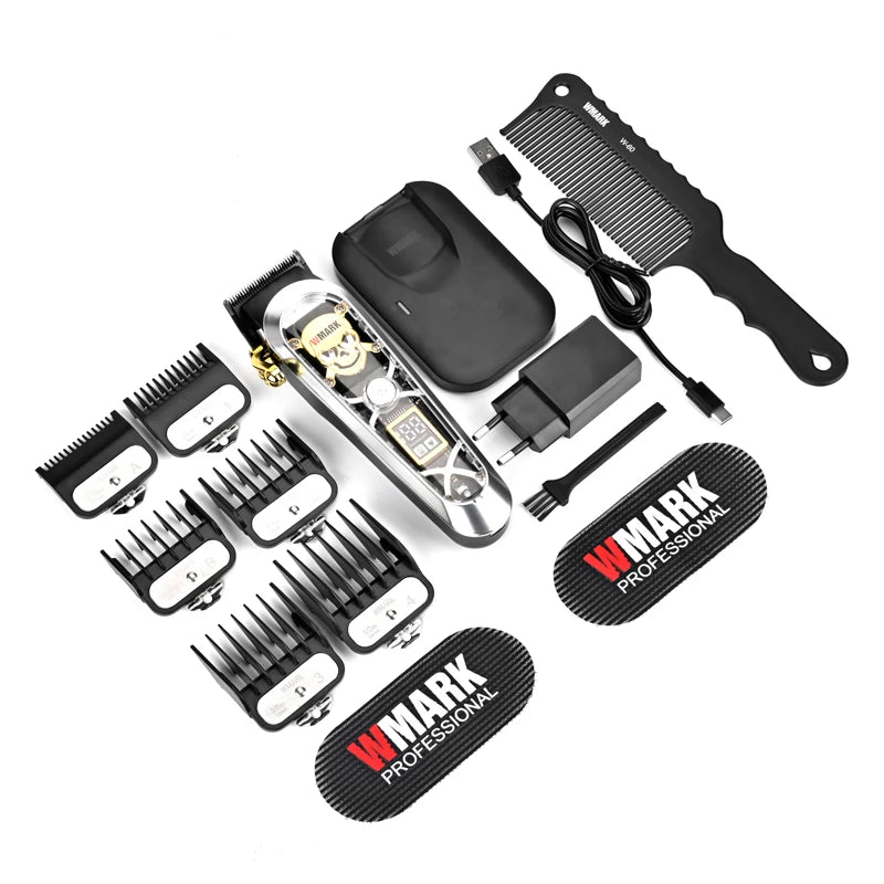 WMARK NG-130 Wireless Charging Hair Clipper – High Speed Professional Type-C Rechargeable Cutter with Charging Stand