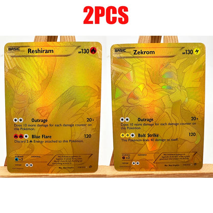 PTCG White & Black Victini Zekrom Reshiram Cards - English Anime Trading Card Collection