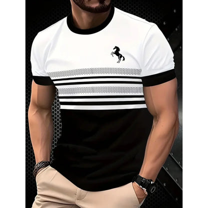 Men’s 3D Printed Sports T-Shirt - Breathable Round Neck Polyester Casual Summer Tee Top