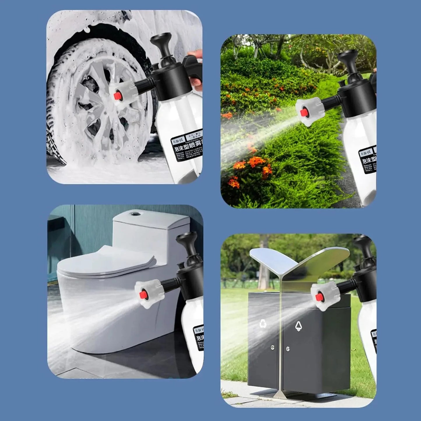 Air Pressure Car Wash Foam Spray Can – Handheld 2L High-Pressure Transparent Foam Watering Can for Car & Family