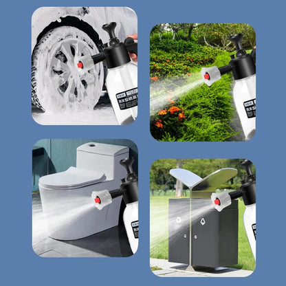 Air Pressure Car Wash Foam Spray Can – Handheld 2L High-Pressure Transparent Foam Watering Can for Car & Family