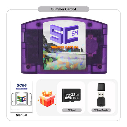 EPICJOY SummerCart 64 – 32GB Open Source N64 Game Card for Nintendo 64 Console, 5400+ Games & 64DD Support