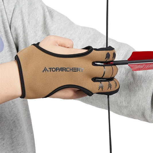 Archery Glove Three-Finger Guard – Shooting Gloves for Recurve Bow, Hunting & Beginners