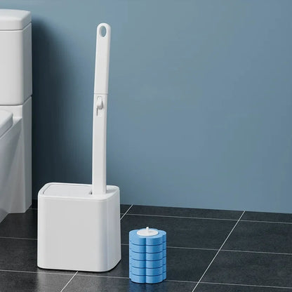 Disposable Toilet Brush Kit - Long Handle Bathroom Cleaner with Replacement Heads & Auto Lid Opening