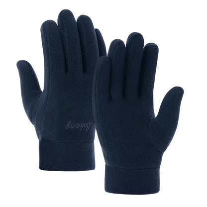 Winter Thermal Fleece Gloves - Thick Warm Windproof Full Finger Gloves for Men and Women Running Skiing Cycling Outdoor Activities