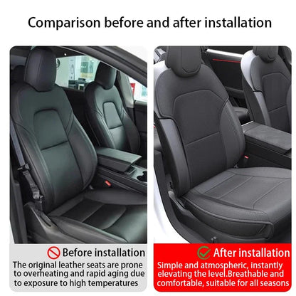 Tesla Model Y Juniper 2025 Seat Cushion – PU Breathable Punching Split Car Seat Protector Universal Interior Accessory