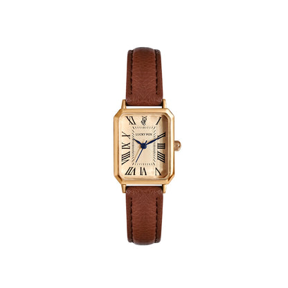 Retro Digital Square Dial Watch - Fashionable Quartz Leather Strap Wristwatch For Women Gift Casual Style