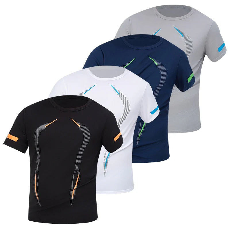 Men’s Summer Quick Dry T-Shirt - Solid Color Short Sleeve Sports Shirt for Running & Casual Wear