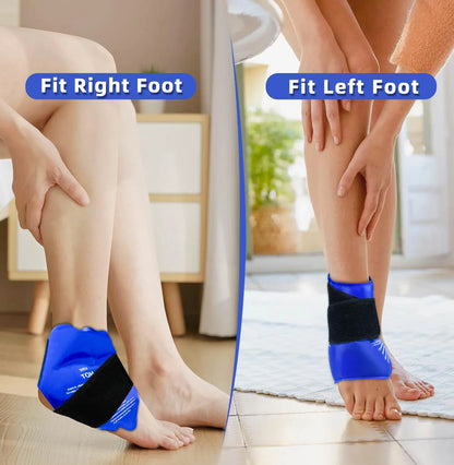 Ankle Brace Ice Pack Wrap — Hot & Cold Therapy Gel Pack for Pain Relief and Sprains