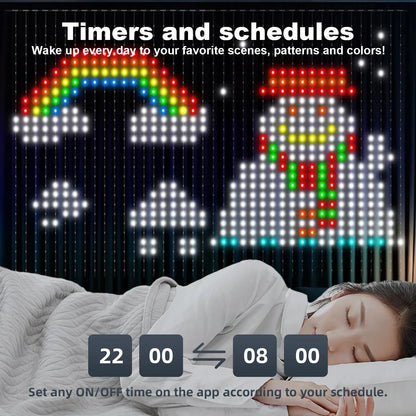 400-LED Smart Curtain Lights RGB Bluetooth App Fairy String Lights for Bedroom & Window Decoration