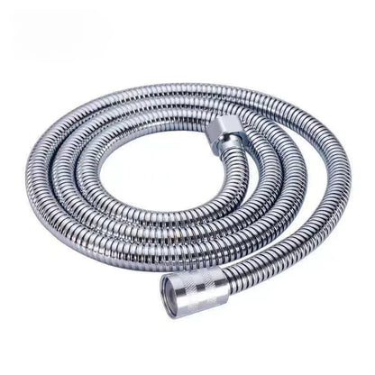 Flexible Shower Hose 1.5/2M — Black/Silver Stainless Steel Bathroom Extension Pipe and Accessories