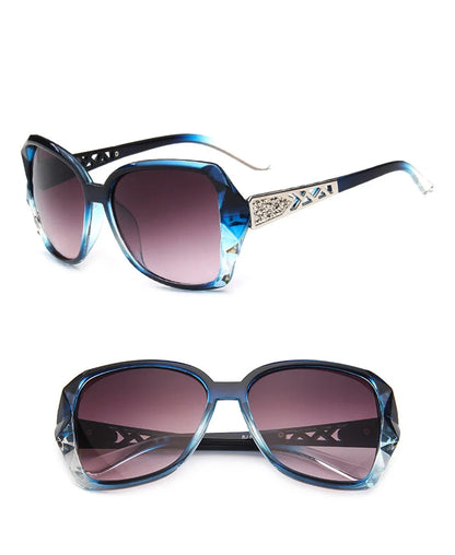 Fashionable Big Purple Sunglasses for Women - Luxury Brand Square Mirror Shades for Ladies