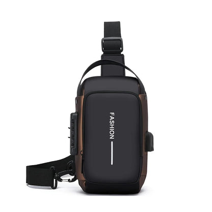 Durable Oxford Fabric Men’s Sling Bag — Stylish Motorcycle Crossbody Chest Pack with Phone Pocket & Zip Closure for Daily Commute