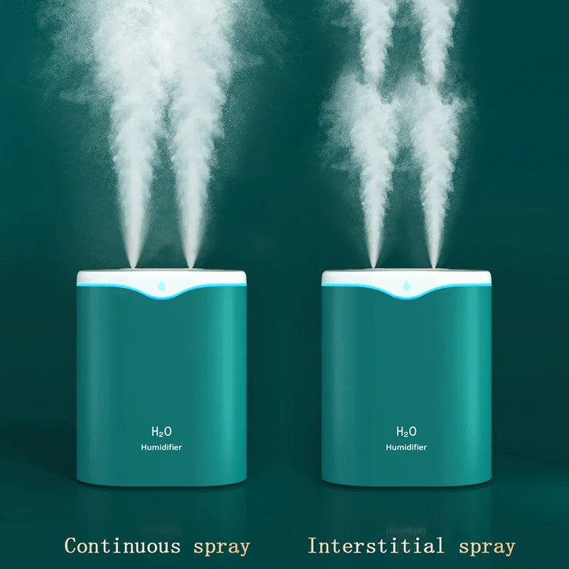 2000ML USB Air Humidifier with Double Spray Ports – Essential Oil Aromatherapy Cool Mist Maker for Home & Office