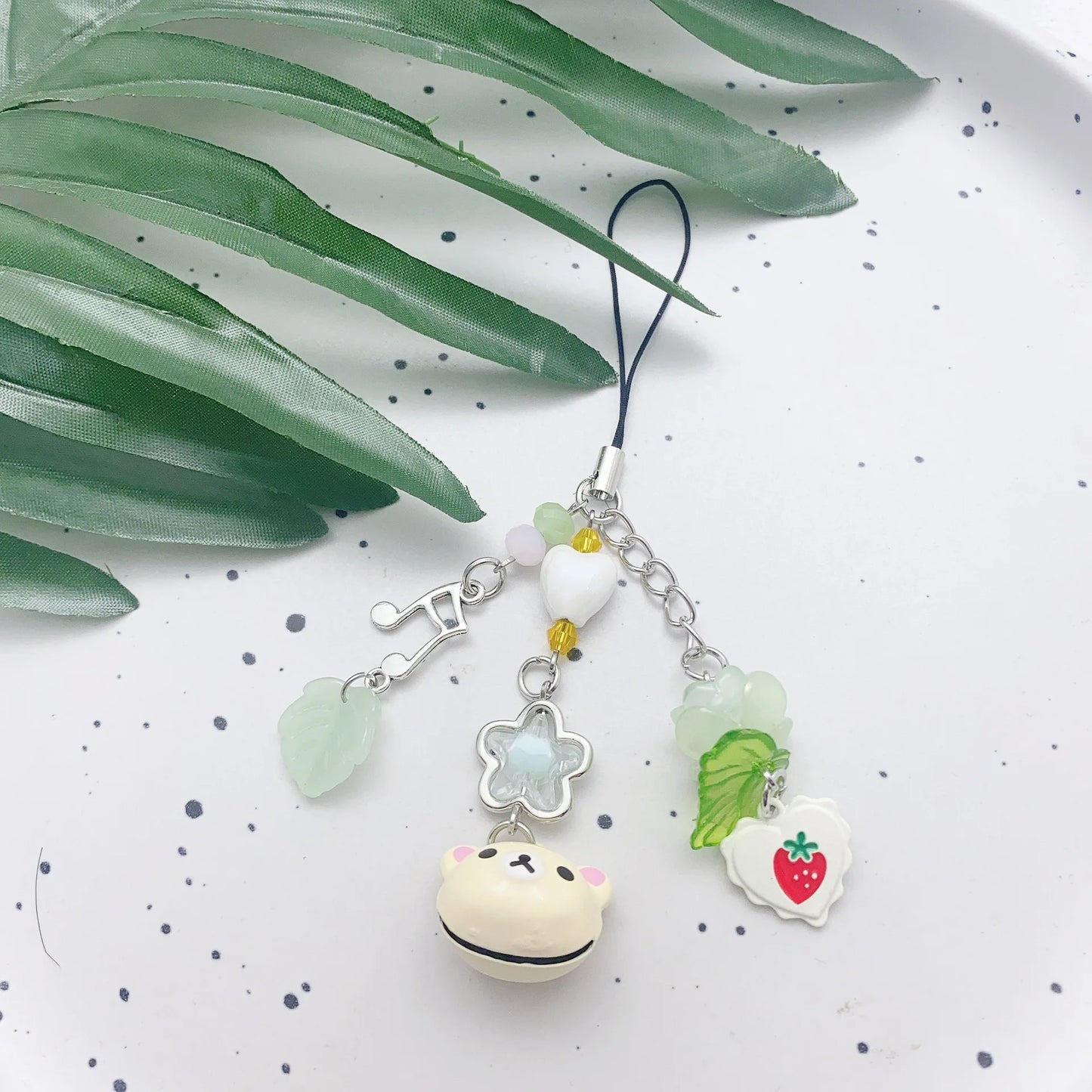 Handmade Cat Phone Charm - Four Leaf Clover Beaded Y2K Fairy Core Keychain & Bag Pendant Accessory