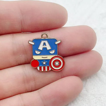 10-Piece Cartoon Alloy Pendant Set - Oil Drop Charms for DIY Earrings, Jewelry Making, and Keychain Accessories