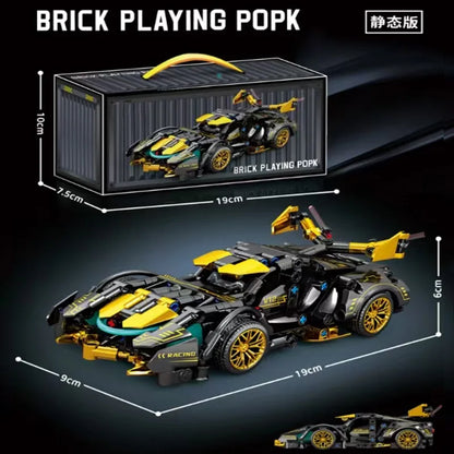 Technical Building Blocks Racing Car Model Kit – Speed City Mechanical Puzzle Bricks Set for Adults & Kids, Creative DIY Construction Toy Gift