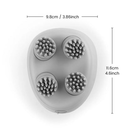 Electric Head Scalp Massager — 4 Kneading Heads for Hair Growth, Deep Tissue Relaxation & Pet Use