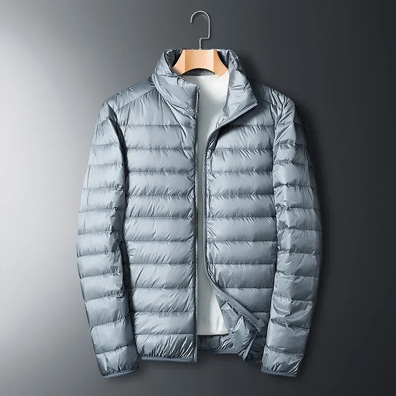 UETEEY Men’s Ultra-Light White Duck Down Jacket – Waterproof Casual Outdoor Padded Coat, Autumn Winter Lightweight