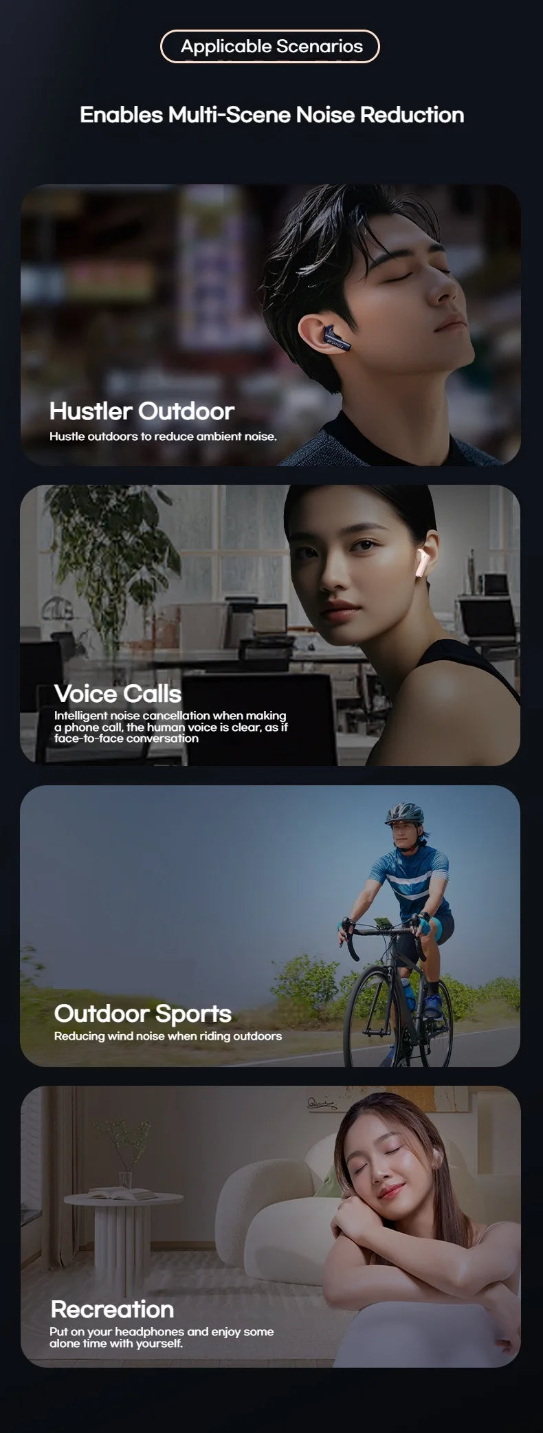 Sansui ANC Bluetooth TWS Earbuds – True Wireless Earphones with -52dB Active Noise Cancelling, Bluetooth 5.4, 6 Mics & HD Calls