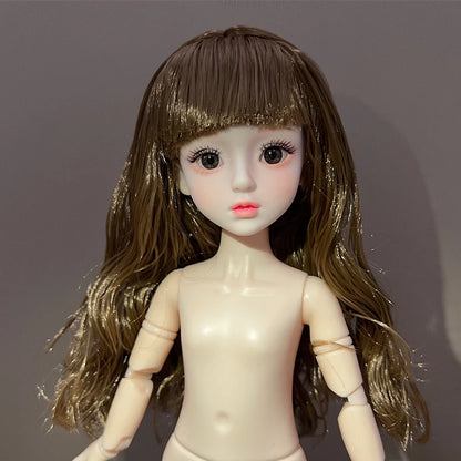30cm 1/6 BJD Ball Jointed Doll – Starry Gray Eyes with Lolita Fashion Dress, DIY Toy Gift for Girls